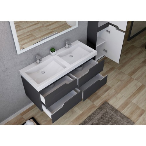 Meuble de salle de bain CALABRO 1200 Gris Anthracite