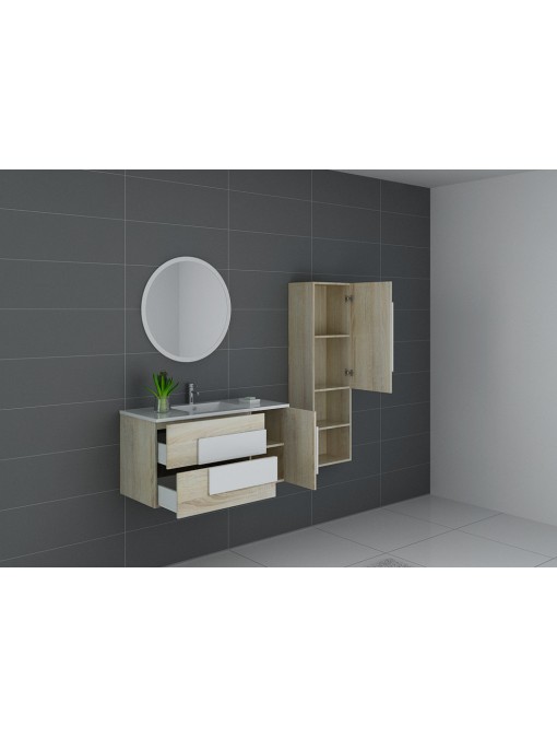Meuble de salle de bain CASTELLO 1000 Scandinave et blanc 