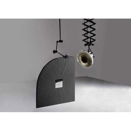 Receveur de douche 1/4 de rond PIZARRA Graphite 90x90