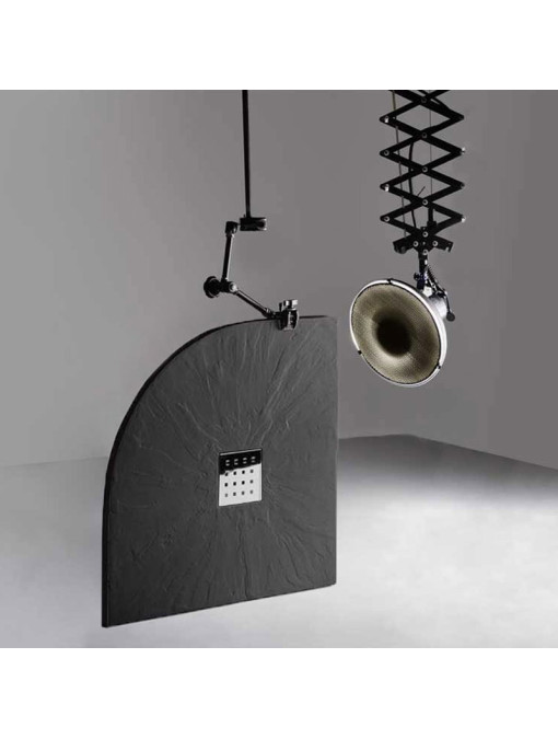 Receveur de douche 1/4 de rond PIZARRA Graphite 90x90