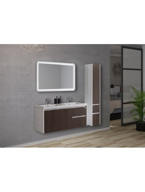 Meuble de salle de bain CASORIA 1200 avec colonne de rangement et miroir led