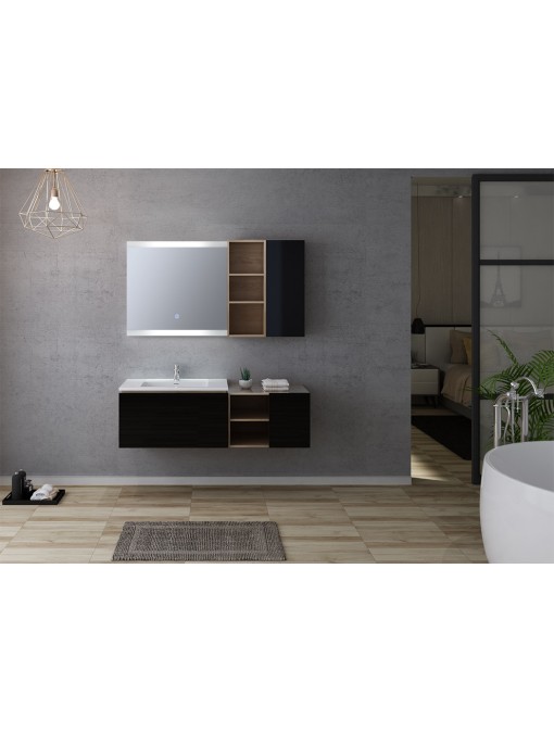 Meuble simple vasque ALASSIO 800 Noir