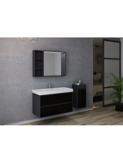 Meuble simple vasque design noir BRIANZA 1000