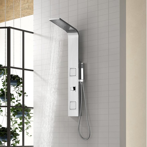 Colonne de douche hydromassante ES008 en acier inox brossé