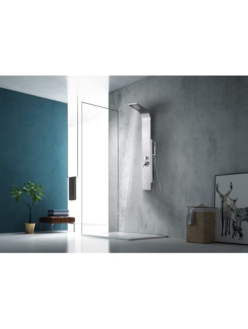 Colonne de douche hydromassante ES011 en inox brossé