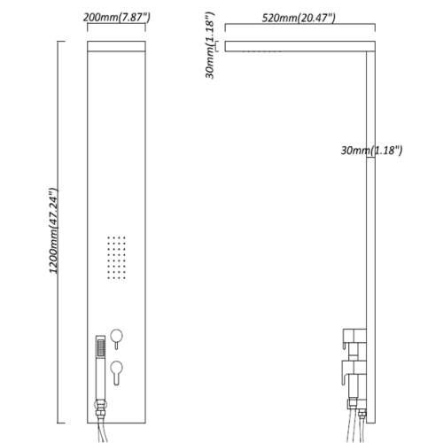 Colonne de douche hydromassante ES013