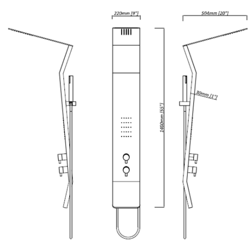 Colonne de douche hydromassante GA003