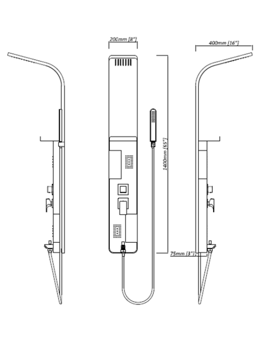 Description Colonne de douche hydromassante GA005