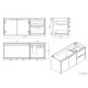 Meuble de salle de bain CASORIA 1200 mesures des évacuations