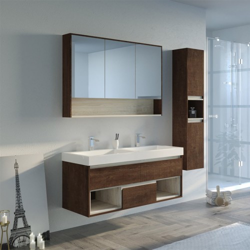 Meuble de salle de bain double ANZIO 1200