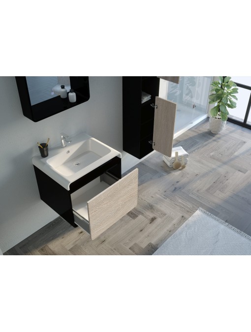 Ensemble moderne noir et scandinave LUMARZO 600SC-N