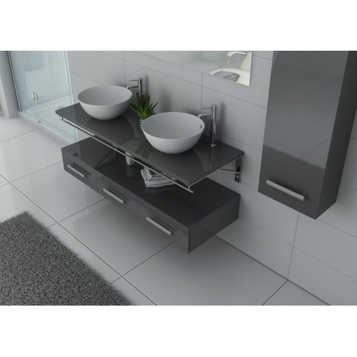 Meuble de salle de bain Gris taupe VIRTUOSE DUO