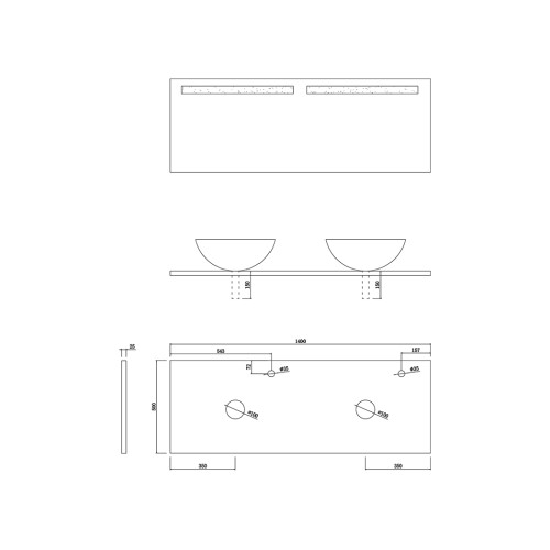 Meuble de salle de bain Gris taupe VIRTUOSE DUO