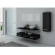 Meuble de salle de bain double vasque Noir VIRTUOSE DUO