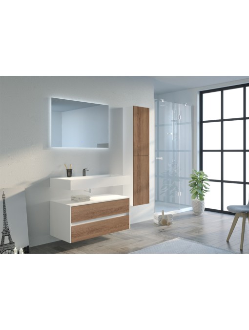 Ensemble meuble et colonne scandinave vintage et blanc VISENZA 1000 SV