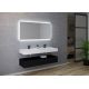 Double vasque blanche et meuble noir mat AVELLINO 1400N