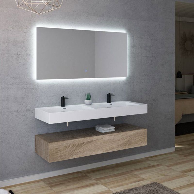 Meuble De 140cm Meuble Salle De Bain Scandinave 140cm Grand Plan Vasque Avellino 1400mm