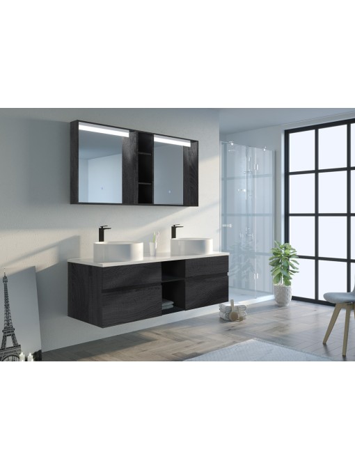 Meuble de salle de bain LASPEZIA 1600 Noir
