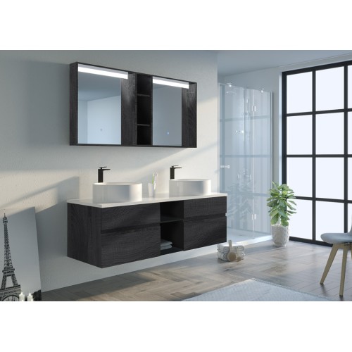 Meuble de salle de bain LASPEZIA 1600 Noir