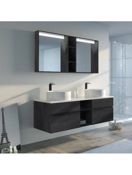 Meuble de salle de bain LASPEZIA 1600 Noir