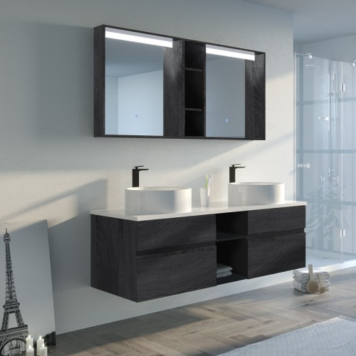 Meuble de salle de bain LASPEZIA 1600 Noir