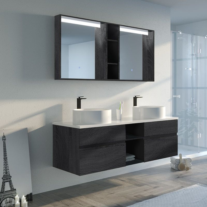 Meuble de salle de bain LASPEZIA 1600 Noir