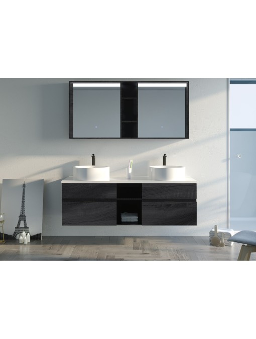Meuble de salle de bain LASPEZIA 1600 Noir