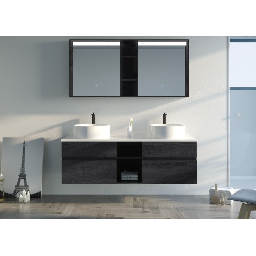 Meuble de salle de bain LASPEZIA 1600 Noir