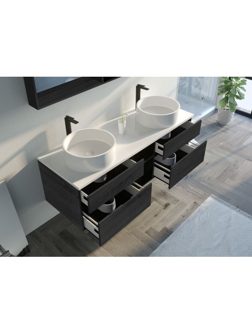 Meuble de salle de bain LASPEZIA 1600 Noir