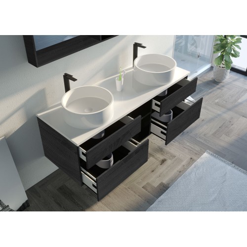 Meuble de salle de bain LASPEZIA 1600 Noir
