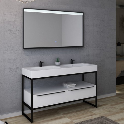 Meuble de salle de bain LAMEZIA 1400 Blanc