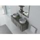 Meuble salle de bain double vasque rectangulaire CARSOLI Chêne gris