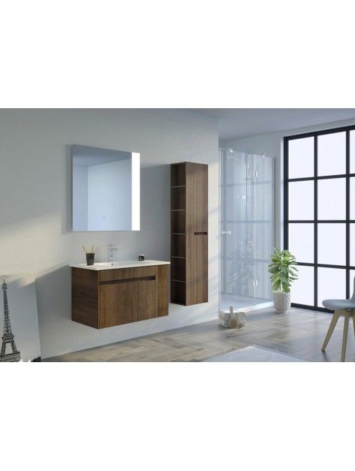 Meuble de salle de bain BOVALINO 800 Chêne Foncé