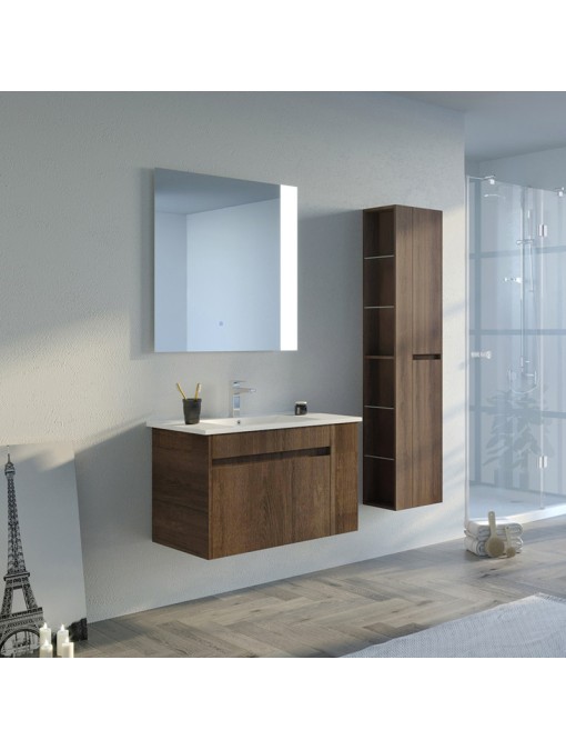 Meuble de salle de bain BOVALINO 800 Chêne Foncé