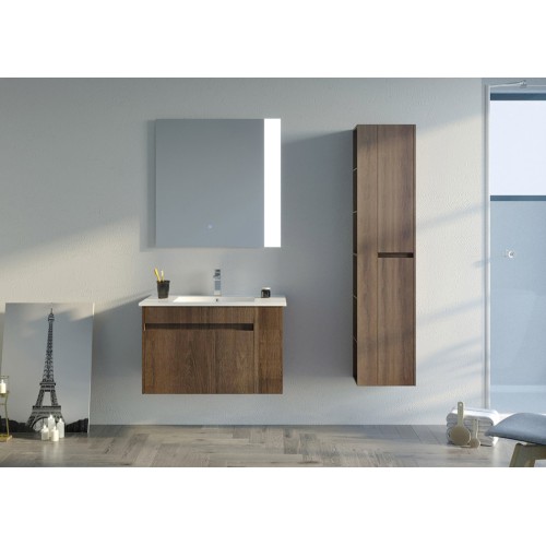 Meuble de salle de bain BOVALINO 800 Chêne Foncé