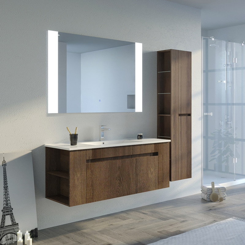 Meuble de salle de bain BOVALINO 1200 Chêne Foncé