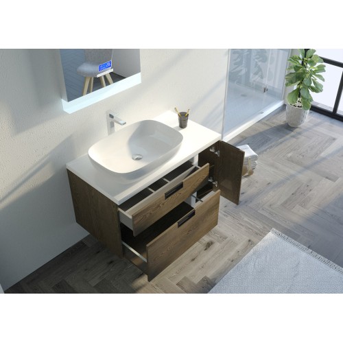 Ensemble de salle de bain SCARLINO 1000 Chêne Grisé