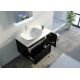 Meuble de salle de bain SCARLINO 1000 Noir avec vasque en céramique blanche