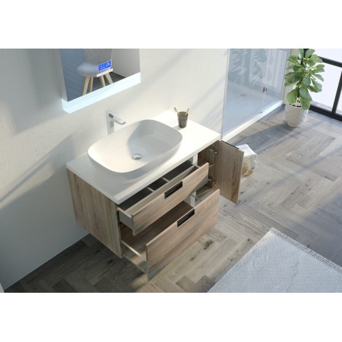 Meuble de salle de bain SCARLINO 1000 Scandinave avec pied