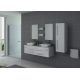 Mobilier blanc brillant pour salle de bain deux vasques bords arrondis
