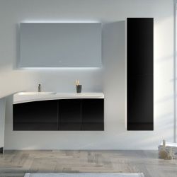 Meuble de salle de bain CAGLIARI 1200 Noir