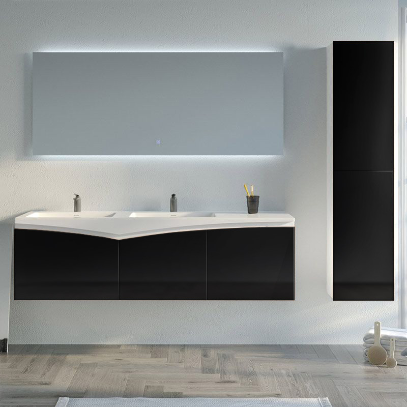 Meuble de salle de bain CAGLIARI 1600 Noir