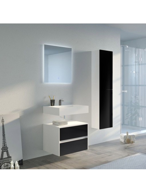 Bel ensemble de Meuble de salle de bain VISENZA 600 Noir