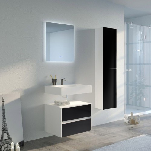 Bel ensemble de Meuble de salle de bain VISENZA 600 Noir