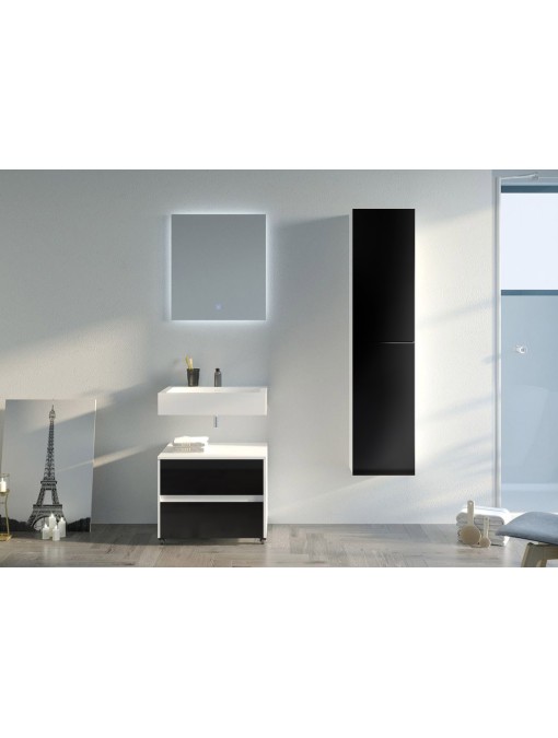 Roulettes en option pour Meuble de salle de bain VISENZA 600 Noir