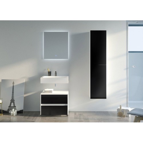 Bel ensemble de Meuble de salle de bain VISENZA 600 Noir