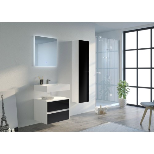 Bel ensemble de Meuble de salle de bain VISENZA 600 Noir