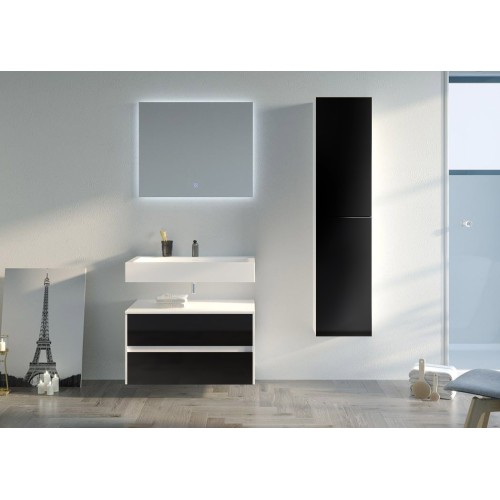 Bel ensemble de Meuble de salle de bain VISENZA 800 Noir