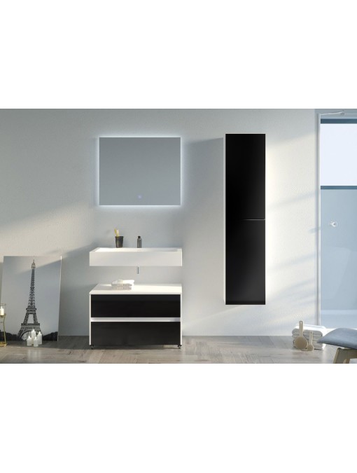 option roulettes Meuble de salle de bain VISENZA 800 Noir