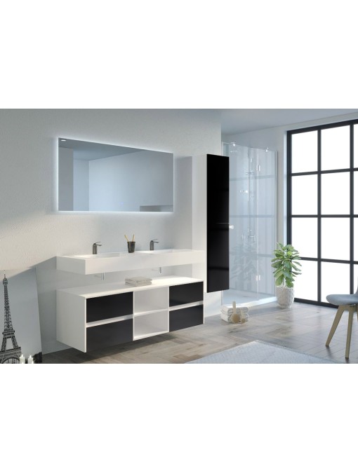 beau Meuble de salle de bain VISENZA 1400 Noir